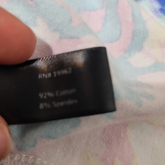 Boston Proper Womens Multicolor Floral 3/4 Sleeve Square Neck Top Size M - Picture 5 of 5